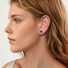 Load image into Gallery viewer, 925 Sterling Silver Enamel Plated White Gold Earrings 0.7*1cm for Women

