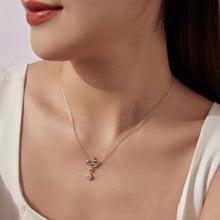 Load image into Gallery viewer, 925 Sterling Silver Moissanite 0.50 Carat Necklace with CZ Pavé Setting in White Gold, 40+5cm for Women
