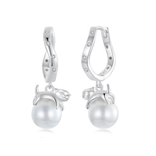 Load image into Gallery viewer, 925 Sterling Silver Earrings with Quality Shell Pearl and CZ for Women
