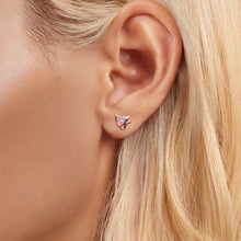 Load image into Gallery viewer, 925 Sterling Silver White Gold Plated Opal Earrings 0.7x0.8cm for Women
