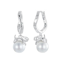 Load image into Gallery viewer, 925 Sterling Silver Earrings with Quality Shell Pearl and CZ for Women

