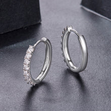 Load image into Gallery viewer, 925 Sterling Silver Moissanite 0.03ct White Gold Plated Earrings 1.6cm for Women
