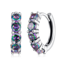 Load image into Gallery viewer, 925 Sterling Silver Earrings with Pavé Setting CZ in Oxidized Finish for Women
