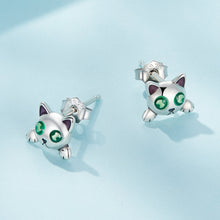 Load image into Gallery viewer, 925 Sterling Silver Earrings with Enamel in Oxidized Finish
