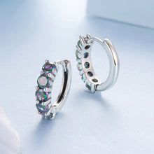 Load image into Gallery viewer, 925 Sterling Silver Earrings with Pavé Setting CZ in Oxidized Finish for Women
