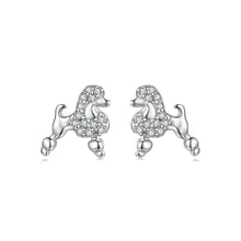 Load image into Gallery viewer, 925 Sterling Silver White Gold Plated Pavé CZ Earrings
