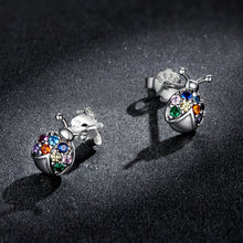 Load image into Gallery viewer, 925 Sterling Silver Earrings with Oxidized Finish and Pavé Setting CZ
