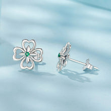 Load image into Gallery viewer, 925 Sterling Silver Earrings with Pavé Setting CZ, 0.9cm, Oxidized Silver for Women
