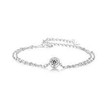 Load image into Gallery viewer, 925 Sterling Silver 0.50 Carat Moissanite Bracelet for Women - 15+6cm - Plated White Gold
