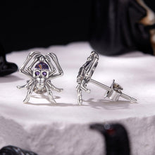 Load image into Gallery viewer, 925 Sterling Silver Earrings with Pavé Setting CZ, 1.1 x 1.0 cm, Oxidized Finish for Women
