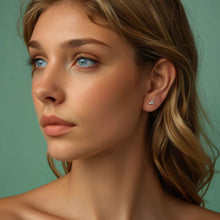 Load image into Gallery viewer, 925 Sterling Silver Earrings with Pavé Setting CZ
