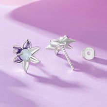 Load image into Gallery viewer, 925 Sterling Silver Earrings with Enamel and Transparent Glass for Women
