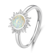 Load image into Gallery viewer, 925 Sterling Silver Translucent Opal Platinum Plated Ring
