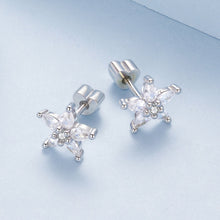 Load image into Gallery viewer, 925 Sterling Silver Earrings with Pavé CZ Setting
