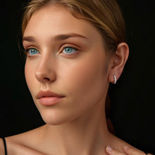 Load image into Gallery viewer, 925 Sterling Silver Moissanite Earrings 0.1 Carat White Gold Plated 1.5x0.3cm Women
