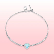 Load image into Gallery viewer, 925 Sterling Silver Adjustable Bracelet with Translucent Opal and CZ for Women
