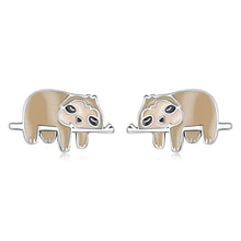 Load image into Gallery viewer, 925 Sterling Silver Enamel Oxidized Earrings for Women, 0.7*1.2cm
