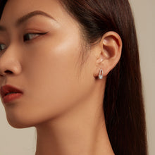 Load image into Gallery viewer, 925 Sterling Silver Earrings with CZ Pavé Setting, 1.4*0.62cm for Women
