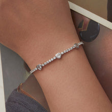 Load image into Gallery viewer, 925 Sterling Silver &amp; Pavé Setting CZ Bracelet with White Gold Plating for Women

