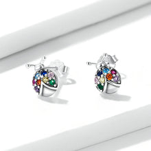 Load image into Gallery viewer, 925 Sterling Silver Earrings with Oxidized Finish and Pavé Setting CZ
