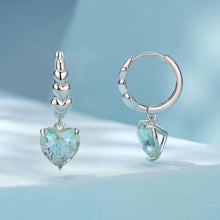 Load image into Gallery viewer, 925 Sterling Silver Earrings with Transparent Glass, Plated White Gold, Size 23x8.5mm for Women
