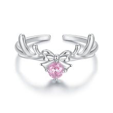 Load image into Gallery viewer, 925 Sterling Silver White Gold Plated Bow-Knot Ring with CZ for Women
