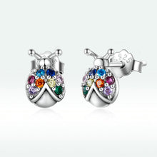 Load image into Gallery viewer, 925 Sterling Silver Earrings with Oxidized Finish and Pavé Setting CZ
