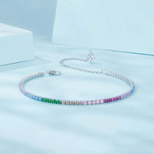 Load image into Gallery viewer, 925 Sterling Silver Pave Setting White Gold Bracelet 160+60mm for Women
