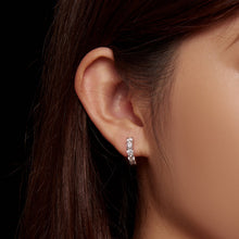 Load image into Gallery viewer, S925 Sterling Silver Moissanite Earrings, 1.3cm, Platinum Plated, for Women
