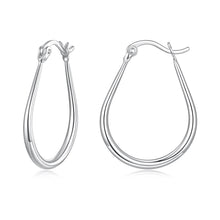 Load image into Gallery viewer, 925 Sterling Silver Earrings for Women - 2.9x0.2cm, Plated White Gold, Style L
