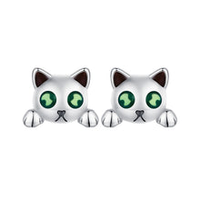 Load image into Gallery viewer, 925 Sterling Silver Earrings with Enamel in Oxidized Finish
