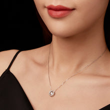 Load image into Gallery viewer, 925 Sterling Silver Moissanite Pendant Necklace for Women - 40+5cm, White Gold Plated, Elegant Jewelry
