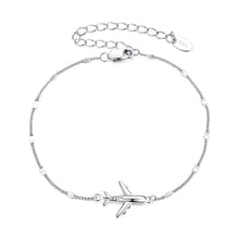 Load image into Gallery viewer, 925 Sterling Silver White Gold Plated 16+5cm Bracelet with CZ Pendant for Women

