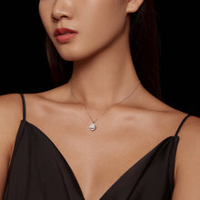 Load image into Gallery viewer, 925 Sterling Silver Moissanite Pendant Necklace for Women, 39+5cm, Platinum Plated
