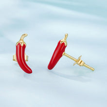 Load image into Gallery viewer, 925 Sterling Silver Gold Plated Enamel Earrings for Women
