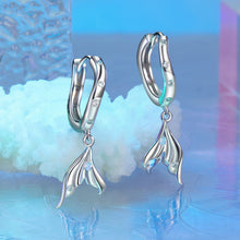 Load image into Gallery viewer, 925 Sterling Silver Earrings with Nano Opal Stone and CZ in White Gold Finish
