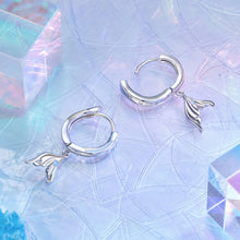 Load image into Gallery viewer, 925 Sterling Silver Earrings with Nano Opal Stone and CZ in White Gold Finish
