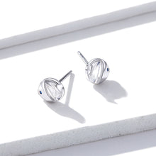 Load image into Gallery viewer, 925 Sterling Silver Earrings with Pavé Setting CZ, Size 0.6*0.7cm, for Women
