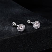 Load image into Gallery viewer, 925 Sterling Silver 5mm Moissanite Earrings with White Gold Plating for Women
