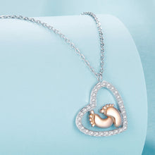 Load image into Gallery viewer, 925 Sterling Silver Necklace with CZ in Rose Gold and Platinum Finish, 400mm Chain Length for Women

