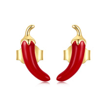Load image into Gallery viewer, 925 Sterling Silver Gold Plated Enamel Earrings for Women
