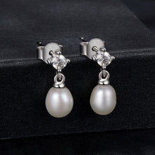 Load image into Gallery viewer, 925 Sterling Silver Moissanite 0.10 Carat Earrings with Freshwater Pearl for Women
