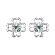 Load image into Gallery viewer, 925 Sterling Silver Earrings with Pavé Setting CZ, 0.9cm, Oxidized Silver for Women
