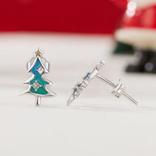 Load image into Gallery viewer, 925 Sterling Silver Enamel Pavé CZ Earrings for Women
