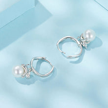 Load image into Gallery viewer, 925 Sterling Silver Earrings with Quality Shell Pearl and CZ for Women
