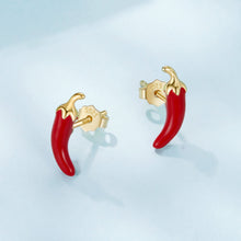 Load image into Gallery viewer, 925 Sterling Silver Gold Plated Enamel Earrings for Women
