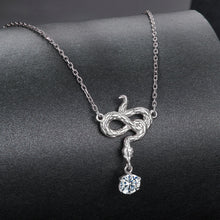Load image into Gallery viewer, 925 Sterling Silver Moissanite 0.50 Carat Necklace with CZ Pavé Setting in White Gold, 40+5cm for Women
