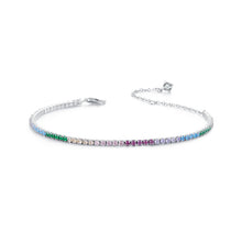 Load image into Gallery viewer, 925 Sterling Silver Pave Setting White Gold Bracelet 160+60mm for Women
