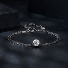 Load image into Gallery viewer, 925 Sterling Silver 0.50 Carat Moissanite Bracelet for Women - 15+6cm - Plated White Gold
