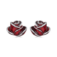 Load image into Gallery viewer, 925 Sterling Silver Enamel Plated White Gold Earrings 0.7*1cm for Women

